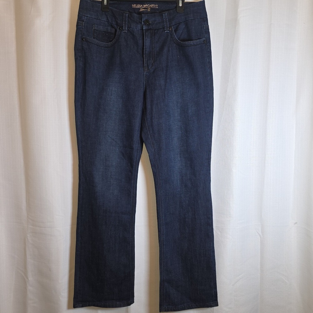 Seven 7 Melissa McCarthy Boot Sz 14 Womens Blue Slimming Silhouette System